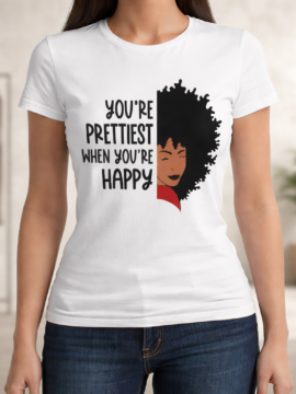 “Happy Glow” Inspirational Women’s Graphic T-Shirt