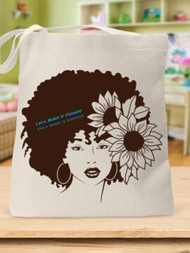 Afro Floral Sunflower Tote Bag