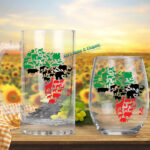 African Animal Beer Mug & Stemless Wine Glass