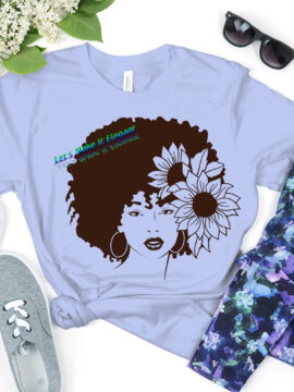Afro Floral Sunflower Female T-Shirt