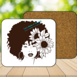 Afro Flower Sunflower Coasters with Corking Back