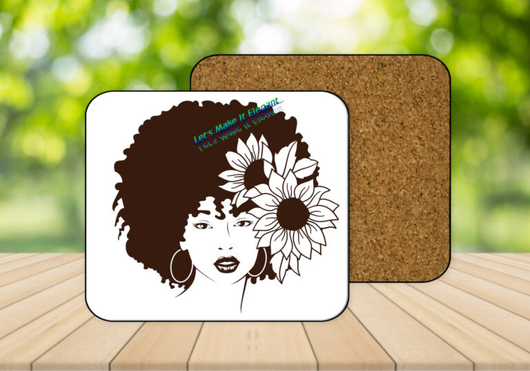 Afro Flower Sunflower Coasters with Corking Back