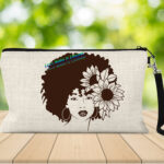 Afro Floral Sunflower Make Up Bag