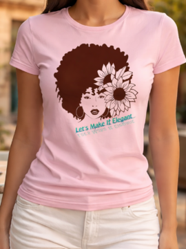 Afro Floral Sunflower Female T-Shirt