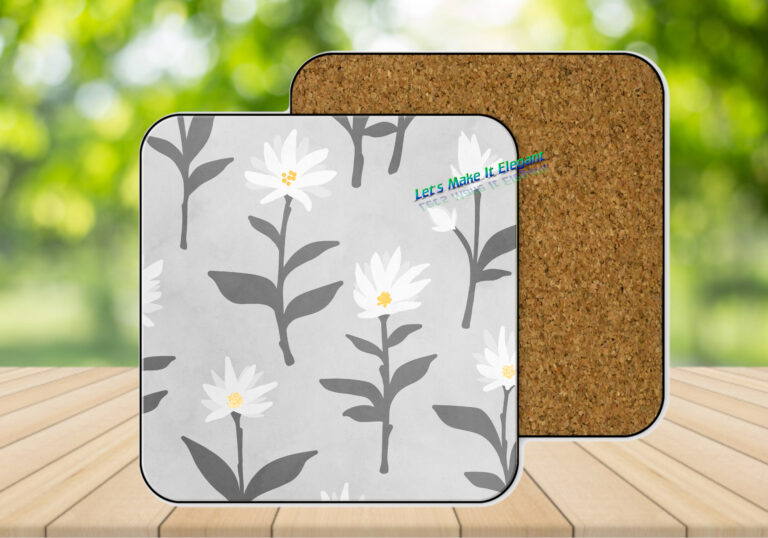 Grey & Yellow Coasters with Corking Back