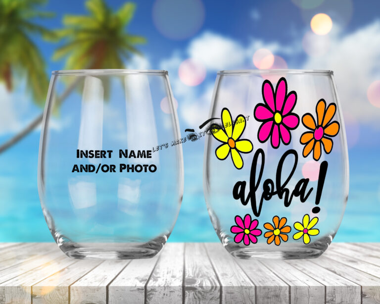 Aloha Stemless Wine Glasses - Image 2