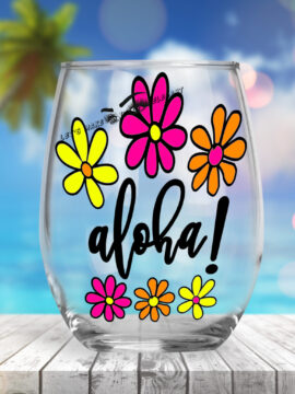 Aloha Stemless Wine Glasses