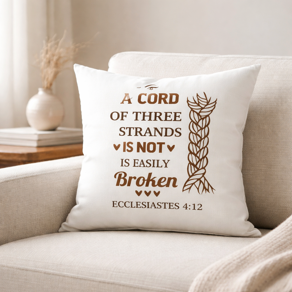 A Cord of Three Strand Throw Pillow - Image 2