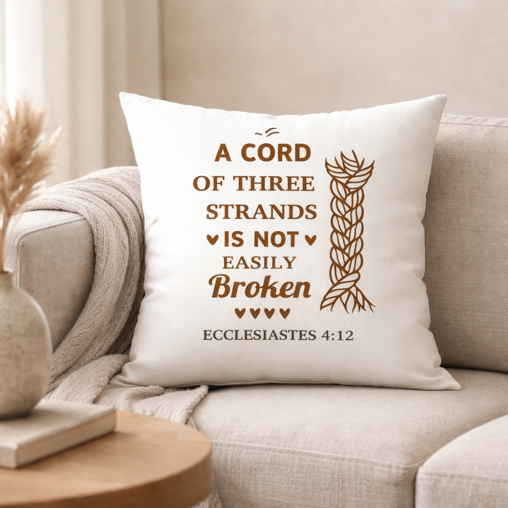 A Cord of Three Strand Throw Pillow