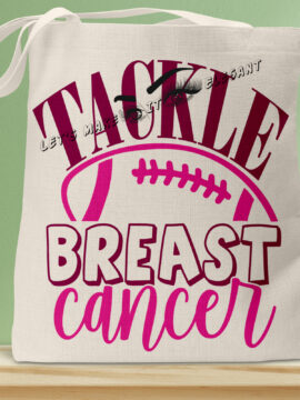 Tackle Breast Cancer Tote Bag