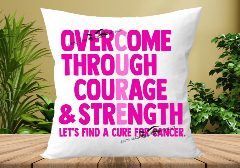 Overcome Through Courage Throw Pillow