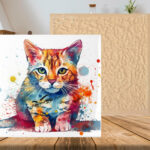 Water Colour Cat Display Decal 6" x 6"