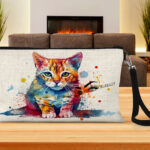 Water Colour Cat Make Up Bag