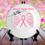 Awareness Ribbon with Wings - Ceramic Plate 10"