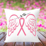 Awareness Ribbon with Wings - Throw Pillow