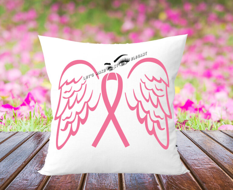 Awareness Ribbon with Wings - Throw Pillow