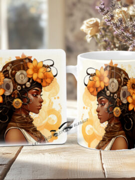 Autumn Girl Mug and Coaster Set