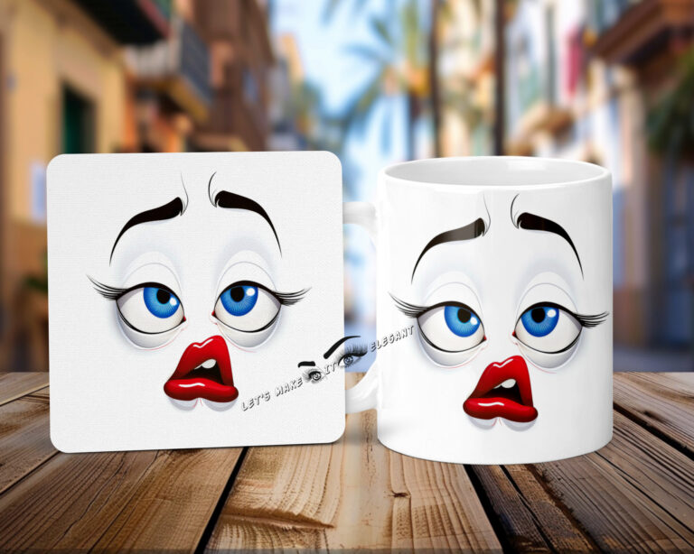 Funny Face #2 - Mug & Coaster Set