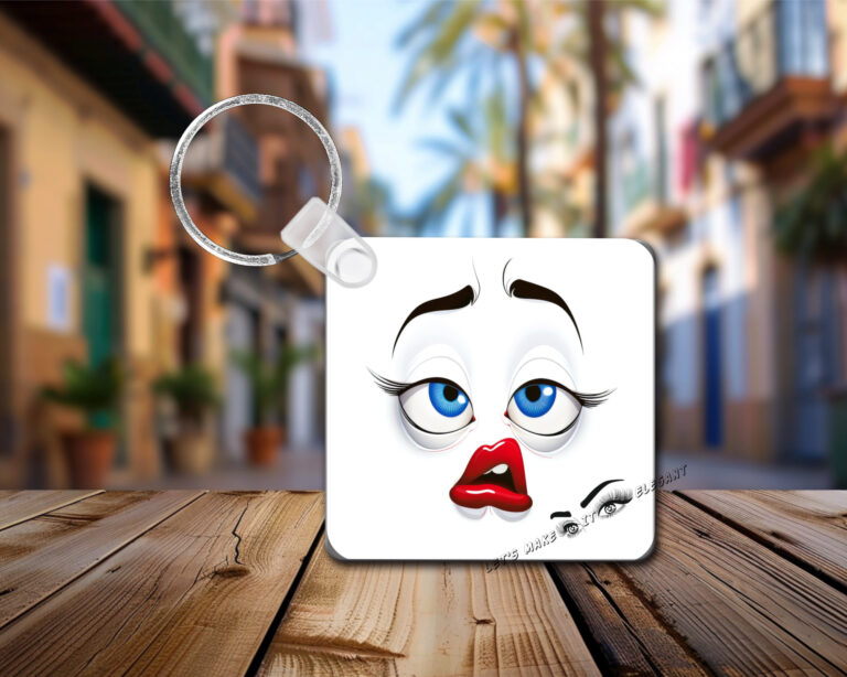 Funny Face #2 Photo Key Ring