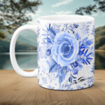 Blue Floral #1 11oz Photo Mug