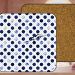 Blue Floral # 6 Coaster with Corking Back