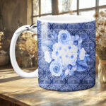 Blue Floral #4 11oz Photo Mug