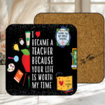 Best Teacher Ever Coaster with Corking Back