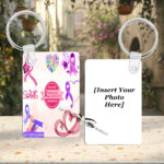 Cancer Awareness #3-2 Photo Rectangle Key Ring