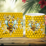 Honey Comb Bee Mug & Coaster