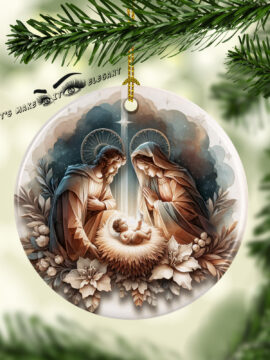 Holy Family Ceramic Photo Ornament #10