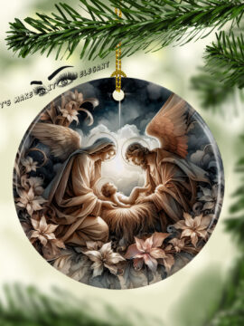 Holy Family Ceramic Photo Ornament #12