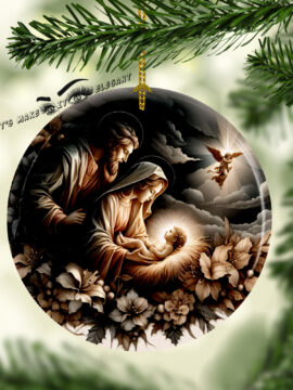 Holy Family Ceramic Photo Ornament #14