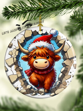 Baby Ox 3D Broken Ceramic Photo Ornament