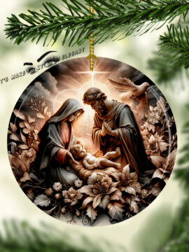 Holy Family Ceramic Photo Ornament #15