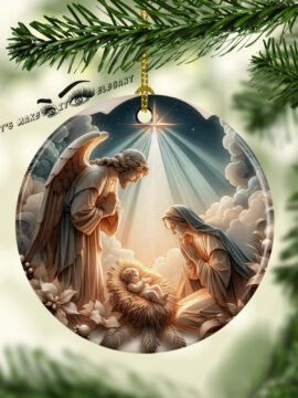 Holy Family Ceramic Photo Ornament #16