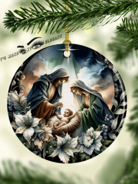Holy Family Ceramic Photo Ornament #17
