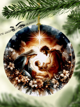 Holy Family Ceramic Photo Ornament #19