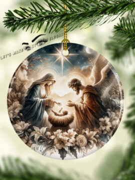 Holy Family Ceramic Photo Ornament #2