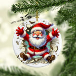 Santa 3D Broken Ceramic Photo Ornament