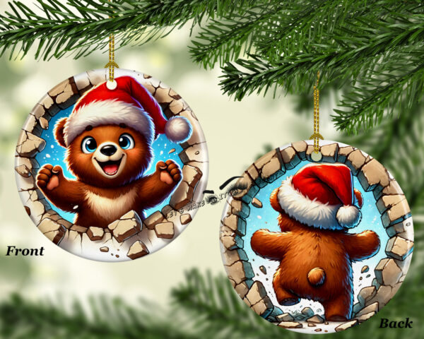 Baby Bear 3D Broken Ceramic Photo Ornament - Image 3