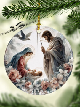 Holy Family Ceramic Photo Ornament #4