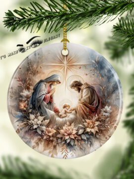 Holy Family Ceramic Photo Ornament #6