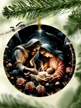 Holy Family Ceramic Photo Ornament #7