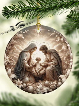 Holy Family Ceramic Photo Ornament #8