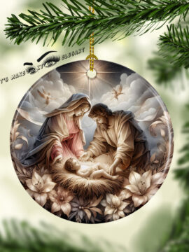 Holy Family Ceramic Photo Ornament #9