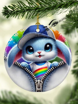 Rabbit Ceramic Photo Ornament