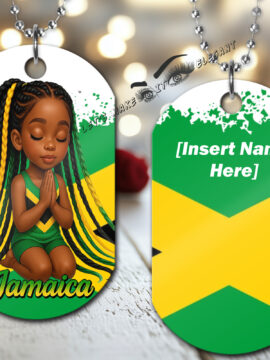 Jamaican Praying Girl Dog Tag