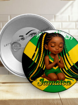 Jamaican Praying Hands - 2" Button