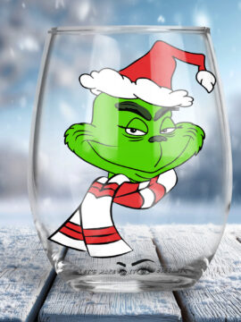 Grinch #7 Stemless Wine Glass