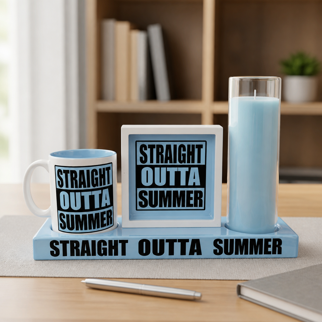 “Straight Outta Summer” Fun Drink & Mug Display Set - Image 2